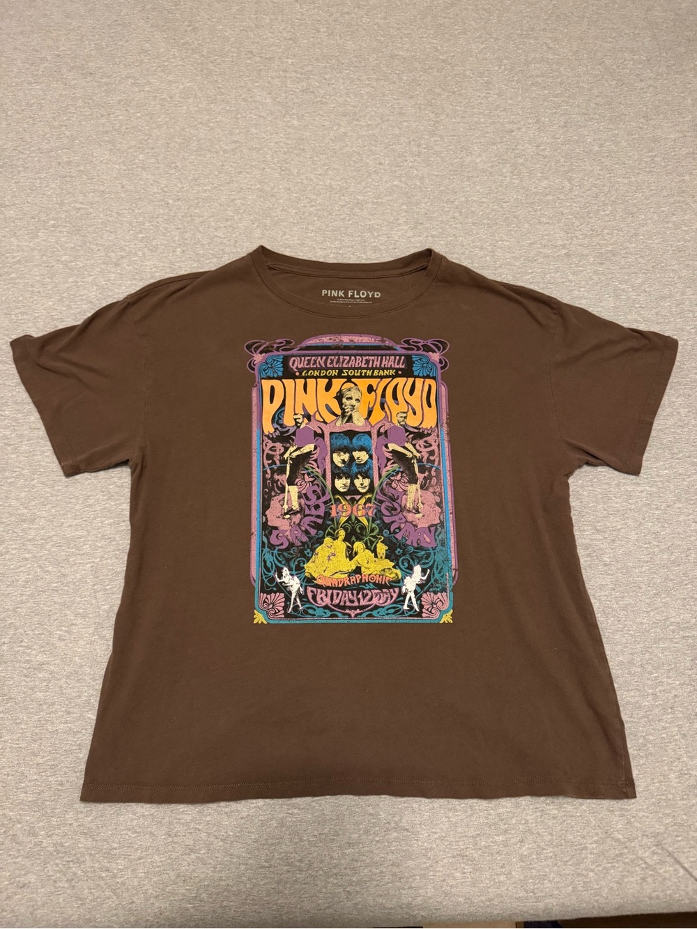 Pink Floyd Brown Kids Short Sleeve Tee with Multi-Color Graphic
